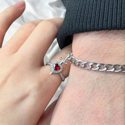 Valentinea™ Heart and Sword Necklace Set